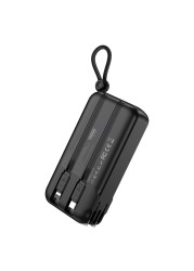 Cellairis Trek Power Bank With Built-in Charging Cable And Adapter Black 10000mAh