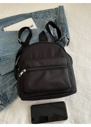 1pc Multi Function Mini Student Backpack Cute Striped Texture Commuter Bag With Multiple Pockets And Comfortable Shoulder Straps