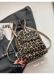 1pc Autumn And Winter New Leopard Print Mini Exquisite Backpack Small Backpack Wallet Suitable For Travel And Daily Use
