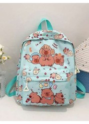 1pc Nylon Zipper Closure Fashionable And Cute Capibara Backpack Niche Design Adjustable Shoulder Straps Comfortable And Versatile Suitable For Daily Travel Backpacks And Highly Attractive Bags Suitabl