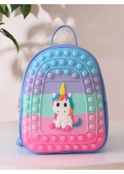 New Cute Unicorn Silicone Backpack Stress Relief Pink Schoolbag