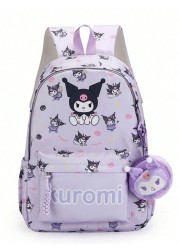 Sanrio 1pc Backpack Kawaii Stylish School Bag Girl s Colorblock Rucksack Large Capacity Foldable Outdoors Daypack