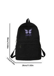 1pc Back To School Backpack Fresh And Sweet Butterfly Pattern Backpack Lightweight And Large Capacity Backpack Suitable For Daily Schooling Very Suitable For Campus Class Photoshoot Birthday Gift For
