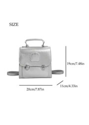 1pc Backpack Pu Flip Top Opening And Closing Fashionable Girl S Backpack 2025 Summer New Simple Versatile Backpack Korean Style Hand Held Backpack Smooth And Comfortable Shoulder Strap With Sufficient