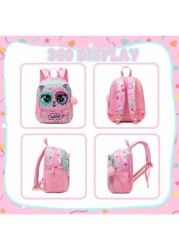 1pc Cute 13 Inch Animal Backpack Kindergarten Outdoor Sports Little Girl With Small Pendant