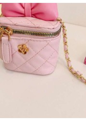 Bow Design Girls Mini Chain Strap Versatile Chic Shoulder Bag