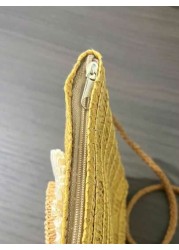 Girls Flower Decor Straw Bag