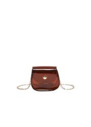 1pc Candy Colored PVC Mini Chain Crossbody Bag For Girls Suitable For Daily Use