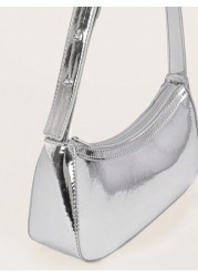 1pc Mirror Silver Handbag Patent Leather Reflective Clutch Shoulder Bag