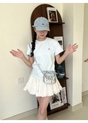 New Fashion Mini Cloud Shape Bow Decor Handbag Super Small Square Crossbody Bag Lipstick Pouch Evening Party Bag