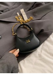 1pc Spring Summer New Fashion Minimalist Handbag Shoulder Bag Crossbody Bag Solid Color PU