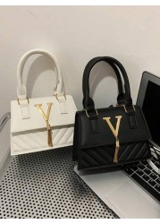 1pc Fashionable And Elegant Messenger Bag Fashionable Messenger Bag Letter Tassel Fashionable Shoulder Small Square Bag Pu Material Fashionable And Versatile Square Bag Shape Can Be Carried By Hand Or
