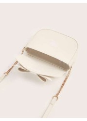 1pc Bow Decor Handbag Shoulder And Crossbody Bag Birthday Gift Suitable For Little Girls