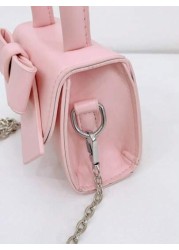 1pc Fashion Girl s Mini Handbag Butterfly Decor Shoulder Bag With Snap Closure Suitable For Outings Parties Shopping Cute As Cosmetic Bag
