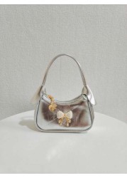 Children Pearl Bow Decoration Handbag Girls Fashion High End Gift Shoulder Bag Princess Mini Wallet Purse