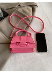 1pc Pu Magnet Closure Fashionable Solid Color Lychee Pattern Handbag Niche Design Stylish Shoulder Crossbody Bag Suitable For A Variety Of Occasions Adjustable Shoulder Straps Are Versatile And Not Pi