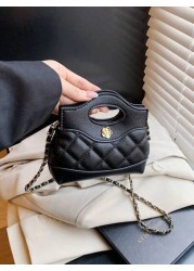 New Quilted Mini Handbag Contrast Color Small Crossbody Bag Lipstick Clutch Evening Mini Bag