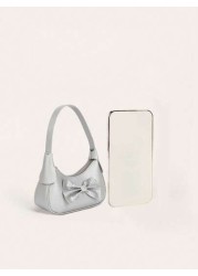1pc Cute Girl Bow Decor Baby Mini Handbag