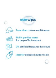 Water Wipes Purest Baby Wipes White 60 Wipes Pack of 12