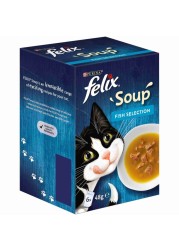 Purina Felix Soup Fish Selection Cat Wet Food, 48g Pack of 6