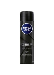 NIVEA MEN Antiperspirant Spray for Men DEEP Black Carbon 150ml Pack of 3