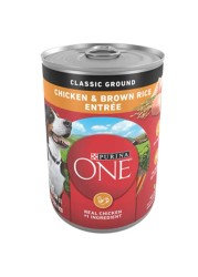 Purina ONE Classic Ground Chicken &amp; Brown Rice Entr&eacute;e, Dog Food, 368g