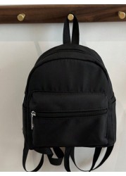 1pc Multi Function Mini Student Backpack Cute Striped Texture Commuter Bag With Multiple Pockets And Comfortable Shoulder Straps