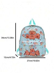 1pc Nylon Zipper Closure Fashionable And Cute Capibara Backpack Niche Design Adjustable Shoulder Straps Comfortable And Versatile Suitable For Daily Travel Backpacks And Highly Attractive Bags Suitabl