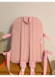 1 Pc Back To School Classic Basic High Capacity School Bag With Laptop Compartment Backpack Purse Solid Color Sports Bag Premium Nylon School Backpack With Adjustable Strap Spacious Multiple Pockets B