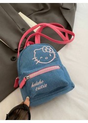 Sanrio 2025 New Niche Design Sense Of Shoulder Bag Kitty Cat Embroidery Girl Heart Cute Shoulder Bag Fashionable And Versatile Large Capacity Summer Niche Sweet Sister Senior Sense Of Bag