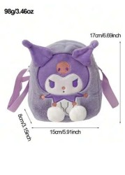 Sanrio 1pc Sanrio Character 1pc Casual Snack Cartoon Print Plush Single Shoulder Bag KT Cat Versatile Crossbody Bag For Women