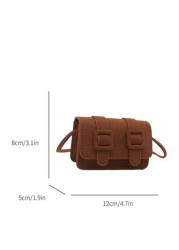 1pc Girl Frosted Indentation Mini Square Bag Fashion Cross Body Red Envelope Casual Lightweight Play Comfortable Fabric Suitable For Daily Outing Play School Commuting Use For Friends The Perfect Gift