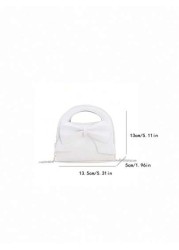 1pc Fashionable Popular Chain Bag Handbag Bow Shoulder Bag Cute Crossbody Bag With Cute Sweet Bow Decoration Handbag Pu Material Magnetic Buckle Closure Suitable For Girls Shopping Party Daily Use Put