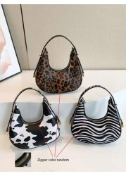 A Fashionable New Cow Print Leopard Print Zebra Print Girl Handbag Classic Cow Print Design Pu Zipper Closed Handb