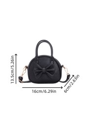 1pc Pu Zipper Fashion Sweet Bow Princess Style Candy Color Handbag Korean French Exquisite Aesthetic Niche Design Adjustable Shoulder Strap Shoulder Messenger Bag Versatile Casual Highly Attractive Ba