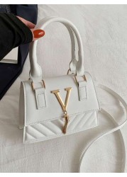 1pc Fashionable And Elegant Messenger Bag Fashionable Messenger Bag Letter Tassel Fashionable Shoulder Small Square Bag Pu Material Fashionable And Versatile Square Bag Shape Can Be Carried By Hand Or