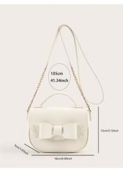1pc Bow Decor Handbag Shoulder And Crossbody Bag Birthday Gift Suitable For Little Girls