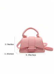 1pc Pu Magnet Closure Fashionable Solid Color Lychee Pattern Handbag Niche Design Stylish Shoulder Crossbody Bag Suitable For A Variety Of Occasions Adjustable Shoulder Straps Are Versatile And Not Pi