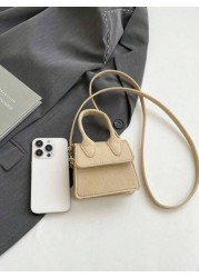 1pc Magnetic Opening And Closing Spring New Korean Cute Mini Bag Crossbody Versatile Casual Handbag Solid Color Versatile Stylish Shoulder Bag Lipstick Bag Coin Bag Suitable For All Occasions Girls Cr