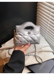 New Quilted Mini Handbag Contrast Color Small Crossbody Bag Lipstick Clutch Evening Mini Bag