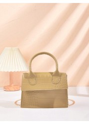 1pc Crocodile Pattern Girls Handbag Chain Crossbody Shoulder Bag Ideal For Daily Use Party And Mother s Day Gift