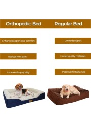 Dugyluv Dog Bed, Orthopedic Sofa Dog bed With Memory Foam, Removable Cover, Waterproof Lining and Nonskid Bottom,Pet Bed for Dogs (Large)