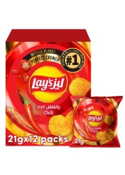 Lays Chili Potato Chips 21g Pack of 12