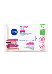 NIVEA Face Wipes Gentle Cleansing 3-in-1 Dry &amp; Sensitive Skin 25 Wipes