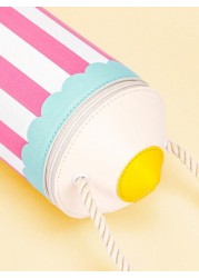 1pc Kids Girls Creative Cartoon Pencil Shaped Shoulder Crossbody Bag