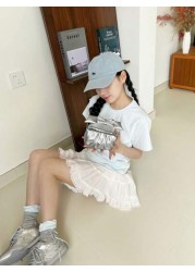 New Fashion Mini Cloud Shape Bow Decor Handbag Super Small Square Crossbody Bag Lipstick Pouch Evening Party Bag