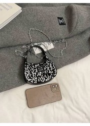 حقيبة يد صغيرة لامعة عصرية ، حقيبة كروس جميلة ، حقيبة كتف صغيرة جذابة ، هدية عطلة أساسية