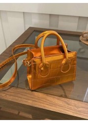 1pc Fashionable And Elegant Fashionable Design Shoulder Crossbody Solid Color Shiny Fresh Armpit Texture Chain Bag Crocodile Pattern Crossbody Bag Girl Korean Version Of Shoulder Bag Solid Color Small