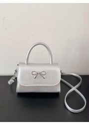 A Mini Casual Versatile Fashionable And Simple Cross Body Bag With A Diamond Shaped Bow Lipstick Suitable For Daily Use Going Out Shopping Dating Coin Purse That Can Be Worn On One Shoulder Or Across