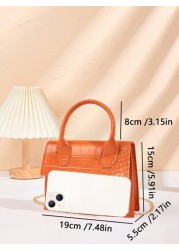 1pc Crocodile Pattern Girls Handbag Chain Crossbody Shoulder Bag Ideal For Daily Use Party And Mother s Day Gift